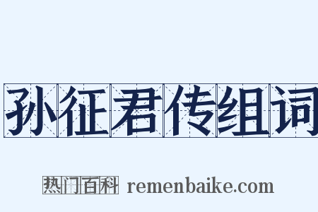 孙征君传组词是什么意思的图片